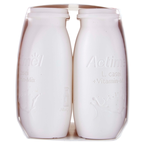 ACTIMEL Tripla Azione, Yogurt da Bere con Vit D e C e Magnesio, gusto Fragola&Melograno,6x100g